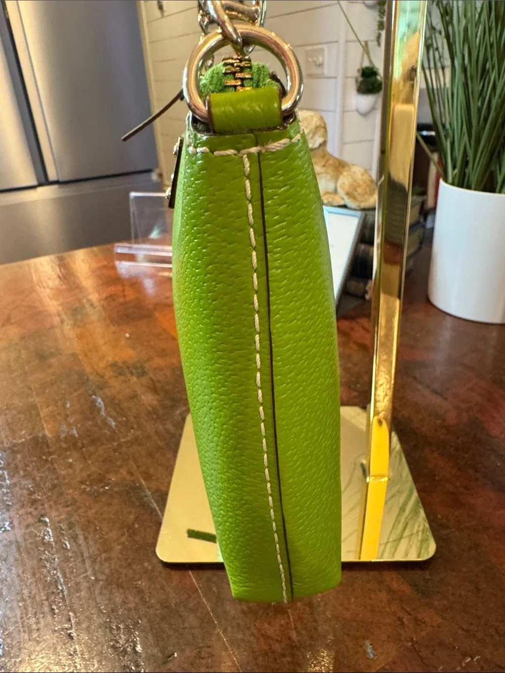kate spade Vintage Dot Noelle Lime Green Leather Chain-Handle Shoulder Bag